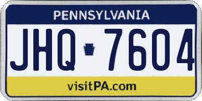 PA license plate JHQ7604