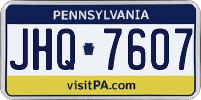 PA license plate JHQ7607