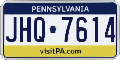 PA license plate JHQ7614