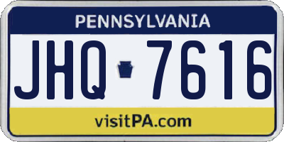 PA license plate JHQ7616