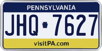 PA license plate JHQ7627