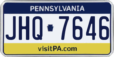 PA license plate JHQ7646