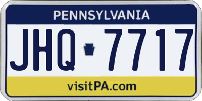 PA license plate JHQ7717