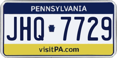 PA license plate JHQ7729