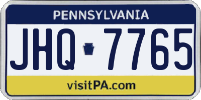 PA license plate JHQ7765