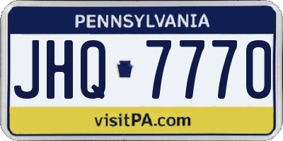 PA license plate JHQ7770