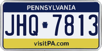 PA license plate JHQ7813