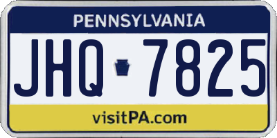PA license plate JHQ7825