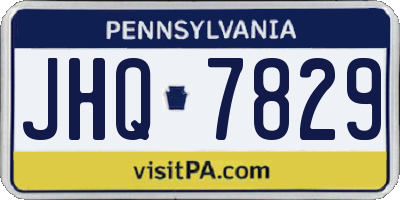 PA license plate JHQ7829
