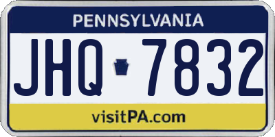 PA license plate JHQ7832