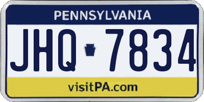 PA license plate JHQ7834