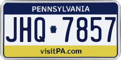 PA license plate JHQ7857