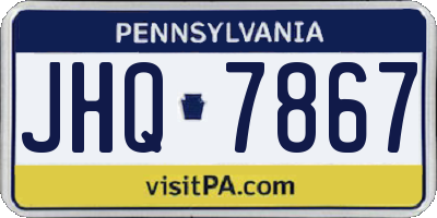 PA license plate JHQ7867