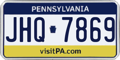 PA license plate JHQ7869