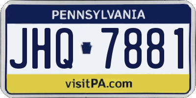 PA license plate JHQ7881
