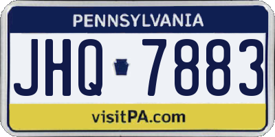 PA license plate JHQ7883