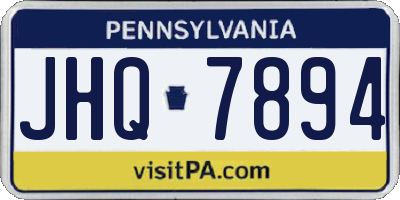 PA license plate JHQ7894