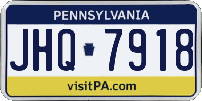PA license plate JHQ7918