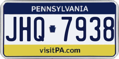 PA license plate JHQ7938