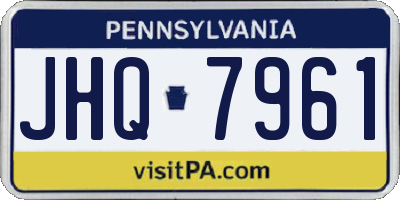 PA license plate JHQ7961