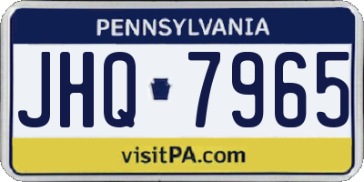 PA license plate JHQ7965