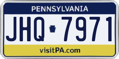PA license plate JHQ7971