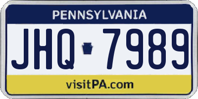 PA license plate JHQ7989