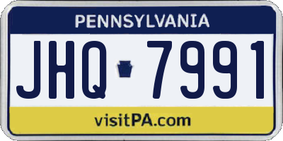 PA license plate JHQ7991