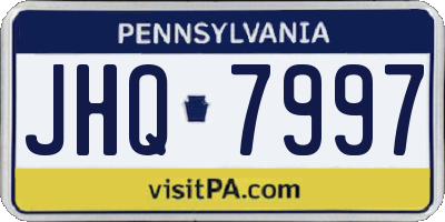 PA license plate JHQ7997