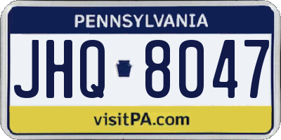 PA license plate JHQ8047