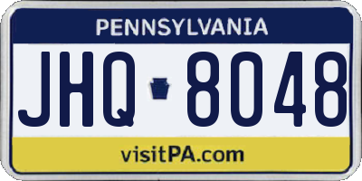 PA license plate JHQ8048