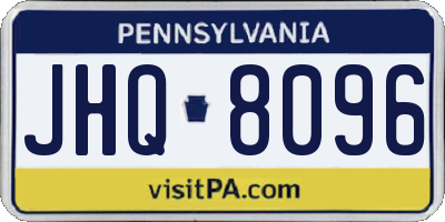 PA license plate JHQ8096