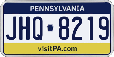 PA license plate JHQ8219