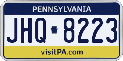 PA license plate JHQ8223