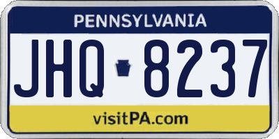 PA license plate JHQ8237