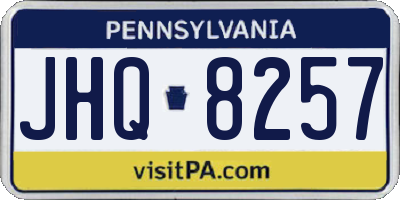 PA license plate JHQ8257