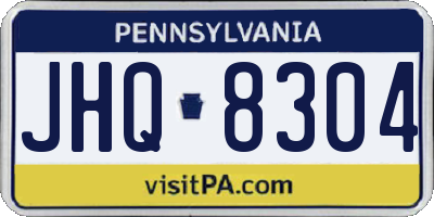 PA license plate JHQ8304