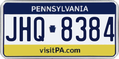 PA license plate JHQ8384