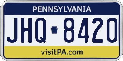 PA license plate JHQ8420