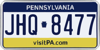PA license plate JHQ8477