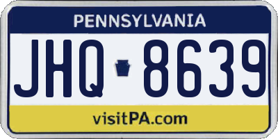 PA license plate JHQ8639