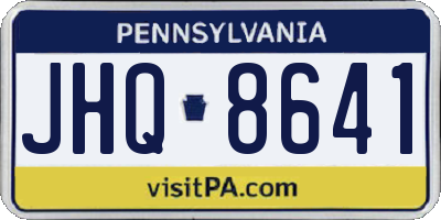 PA license plate JHQ8641