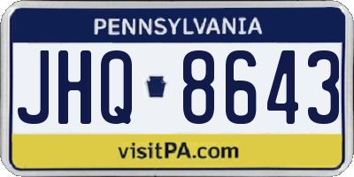 PA license plate JHQ8643