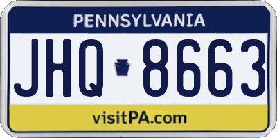 PA license plate JHQ8663