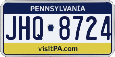 PA license plate JHQ8724