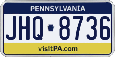 PA license plate JHQ8736