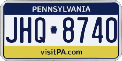 PA license plate JHQ8740