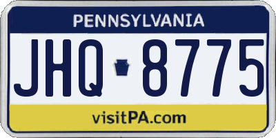 PA license plate JHQ8775