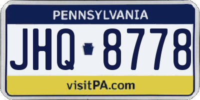 PA license plate JHQ8778