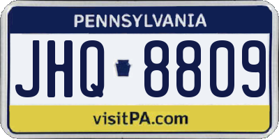 PA license plate JHQ8809